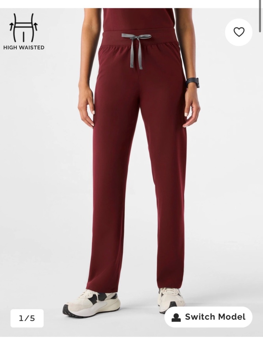 Figs Kade cargo scrubs  in Burgundy